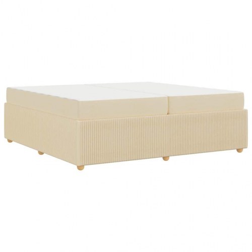 Seng med madras i stof 200 x 200 cm - creme