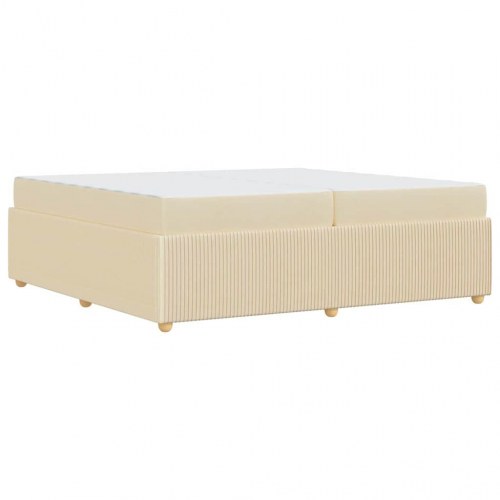 Seng med madras i stof 200 x 200 cm - creme