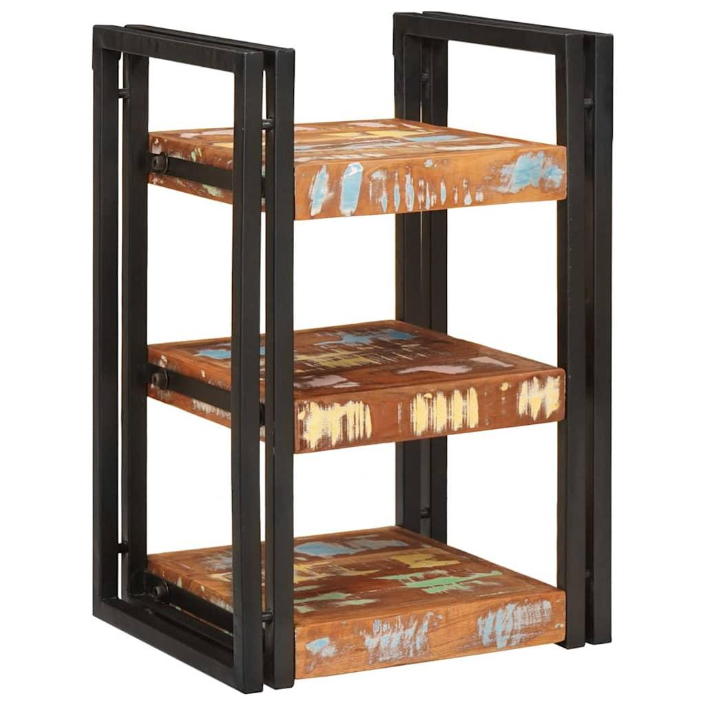 Sengebord 2 stk Brun og sort Solid Genbrugs Wood