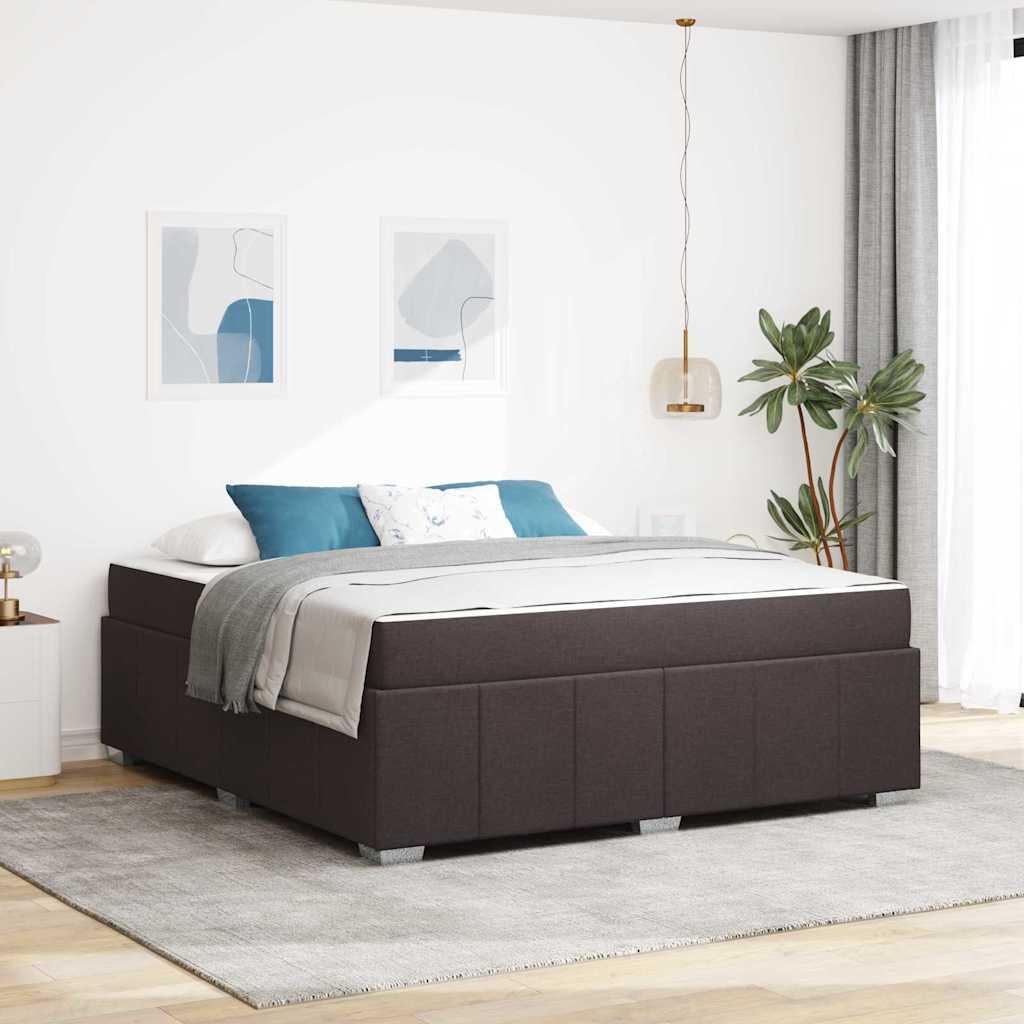 Sengestel med madras Mørk Brun 180 x 200 cm Stof