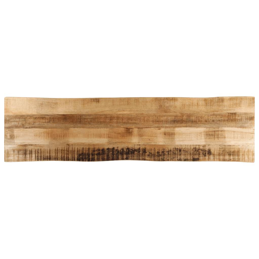Bordplade 180x40x2,5 cm naturlig kant massivt ru mangotræ