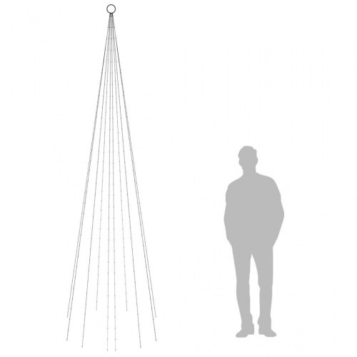 Juletræ til flagstang med 310 LED - 300 cm - blåt lys