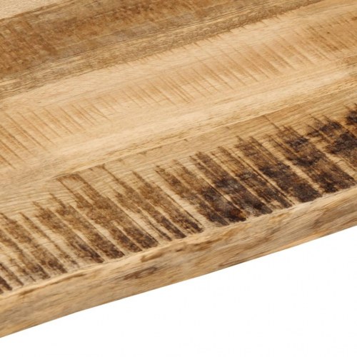 Bordplade i massivt mangotræ med naturlig kant - 180 x 40 x 2,5 cm