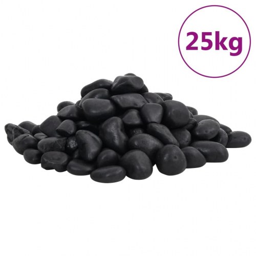 Polerede småsten 25 kg - 2-5 cm, sort til akvarie og dekoration