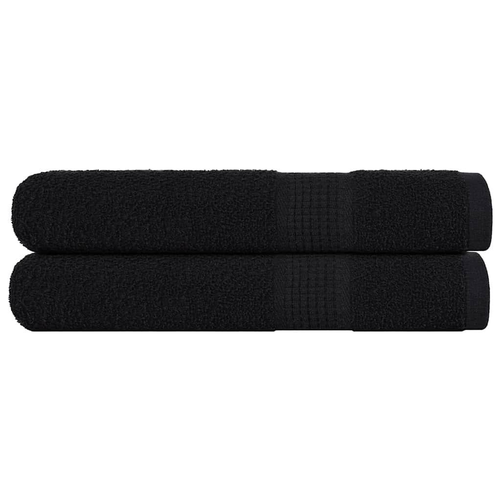 Saunahåndklæder 2 stk. 80x200 cm 360g/m2 100 % bomuld sort