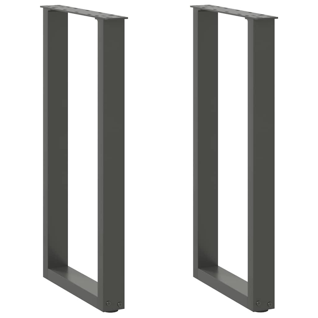 Konsolbordben U-formet 2 stk. antracit 38 x (72-73) cm stål