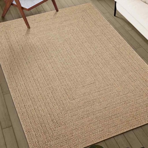 Gulvtæppe i jute-look - beige 60 × 110 cm, indendørs/udendørs