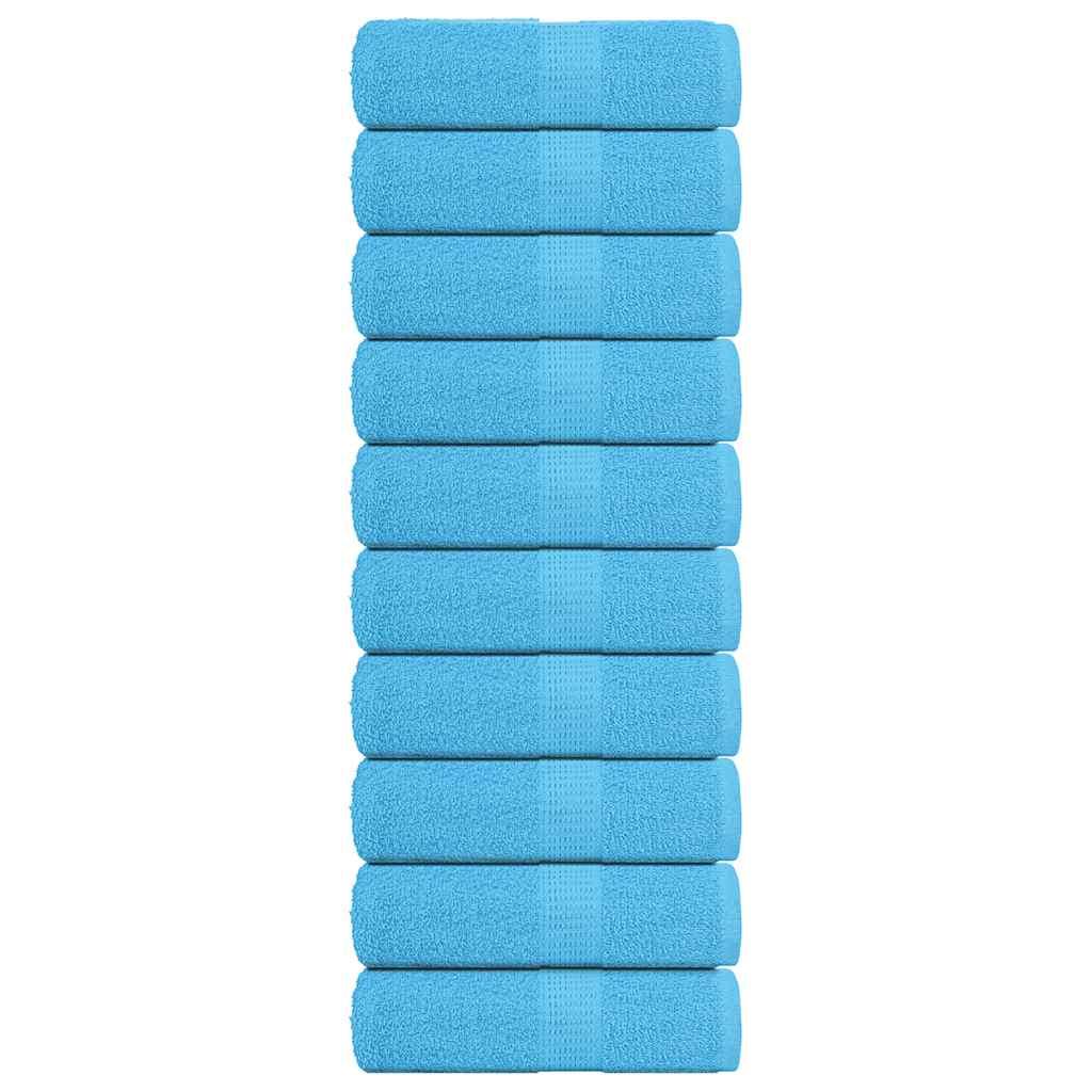 Gæstehåndklæder 10 stk. 30x50 cm 360 g/m2 100 % bomuld turkis