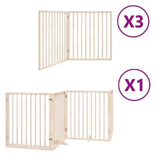 Hundelåge med dør 10 paneler 800 cm - foldbar poppeltræ