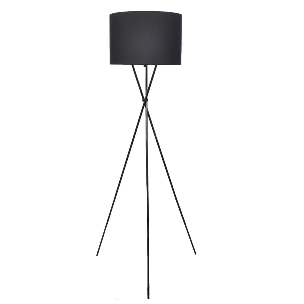 Gulvlampe med stativ sort 139 cm