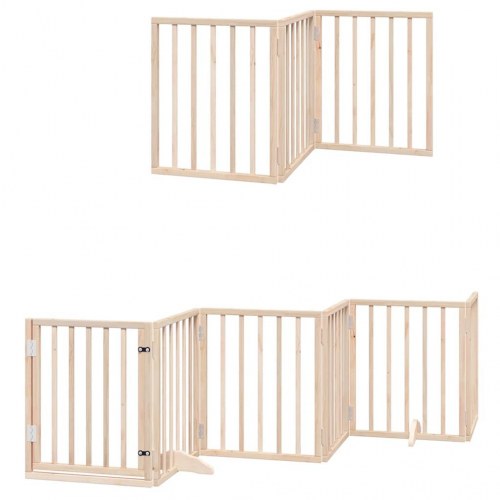 Hundelåge med dør 9 paneler - 450 cm, poppeltræ