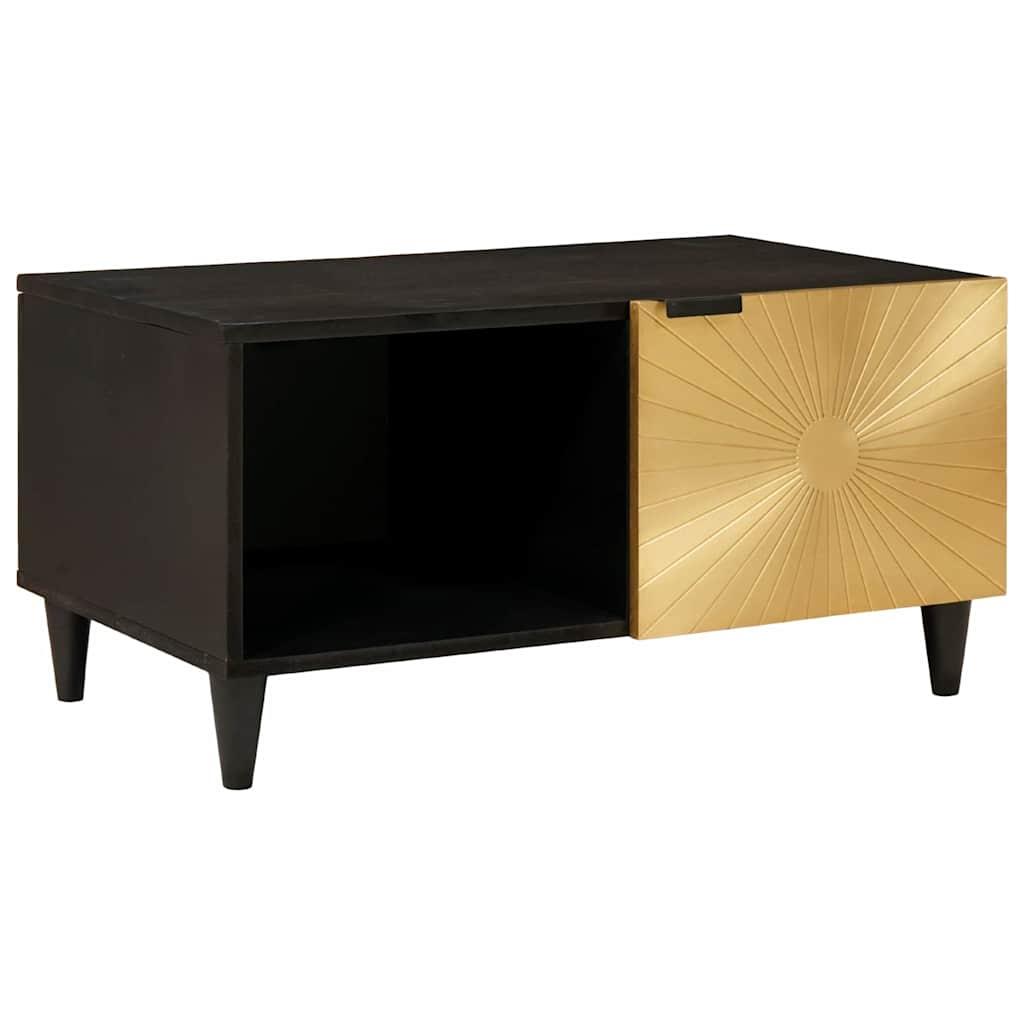 Sofabord Sort og Guld 80 x 50 x 40 cm