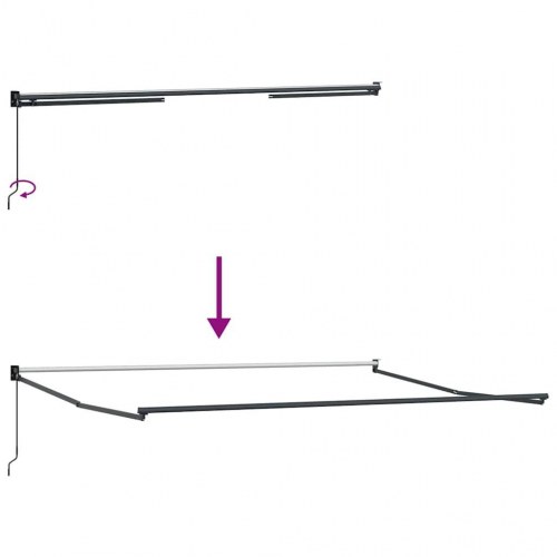 Markise Antracit 4 ×3 m Metal