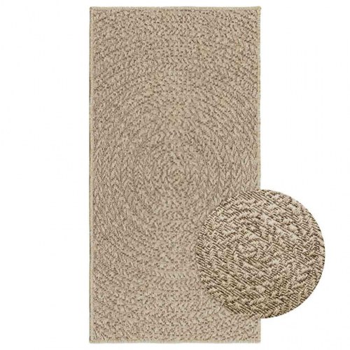 Gulvtæppe ZIZUR - beige 60×110 cm i jute-look, indendørs/udendørs