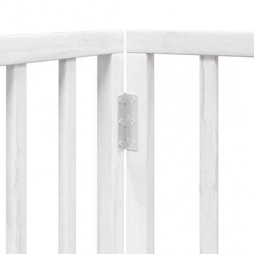 Hundelåge med dør 15 paneler 750 cm foldbar poppeltræ - hvid