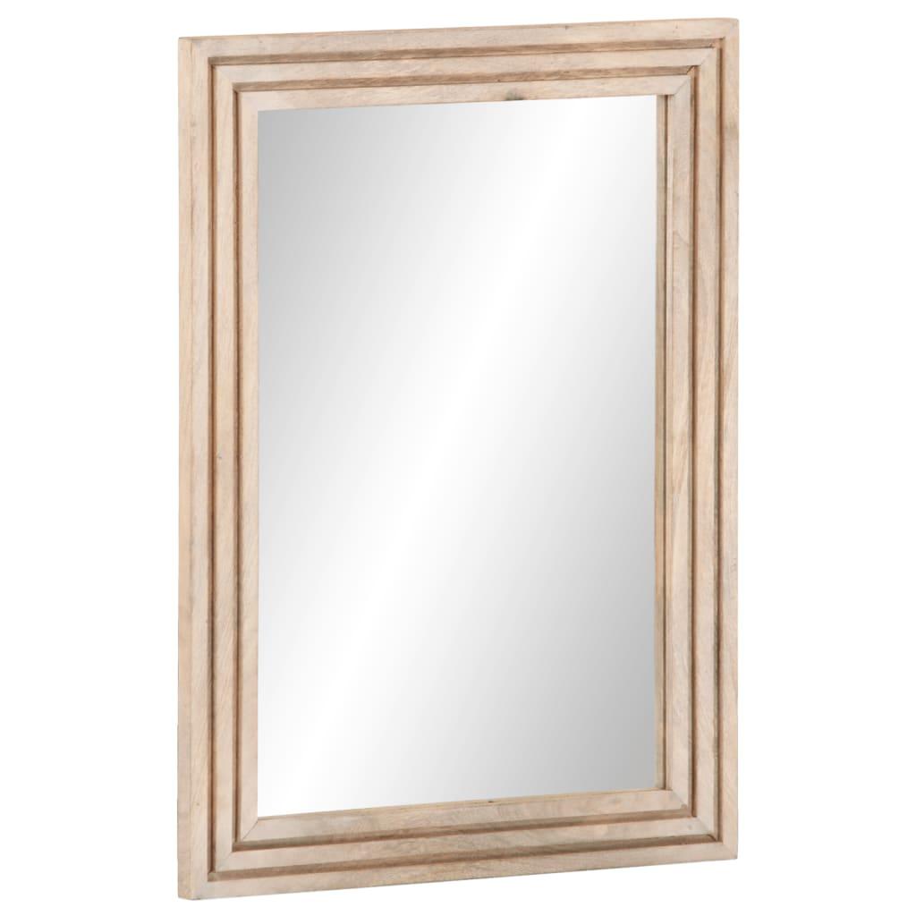 badeværelsesspejl 50x70 cm massivt mangotræ og glas