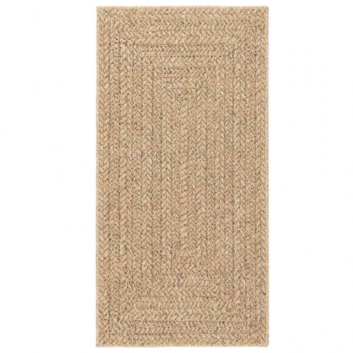 Gulvtæppe ZIZUR - beige 80×250 cm i jute-look til inde og ude