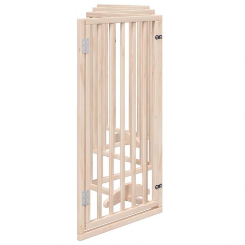 Hundegitter med dør - foldbart 6-panel gitter i poppeltræ, 300 cm