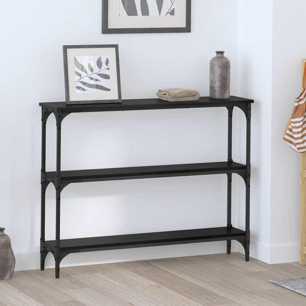 Konsolbord Sort eg 100 x 22.5 x 75 cm Ingeniørt træ og metal