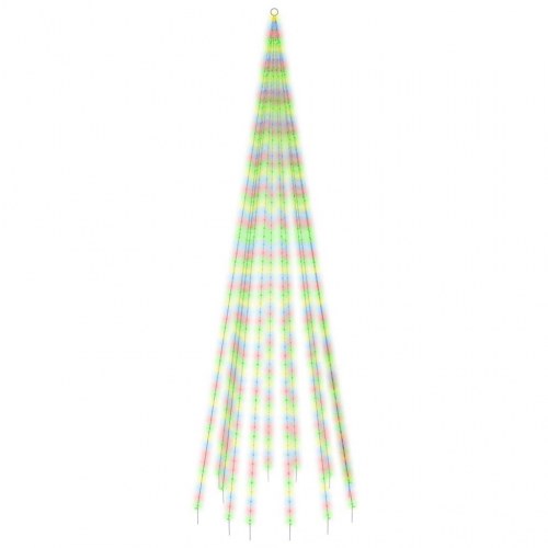Juletræ til flagstang - 732 LED, 500 cm, farverigt lys