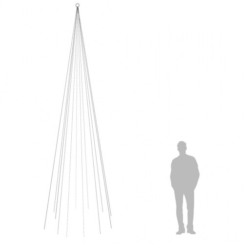 Juletræ til flagstang - 732 LED, 500 cm, farverigt lys