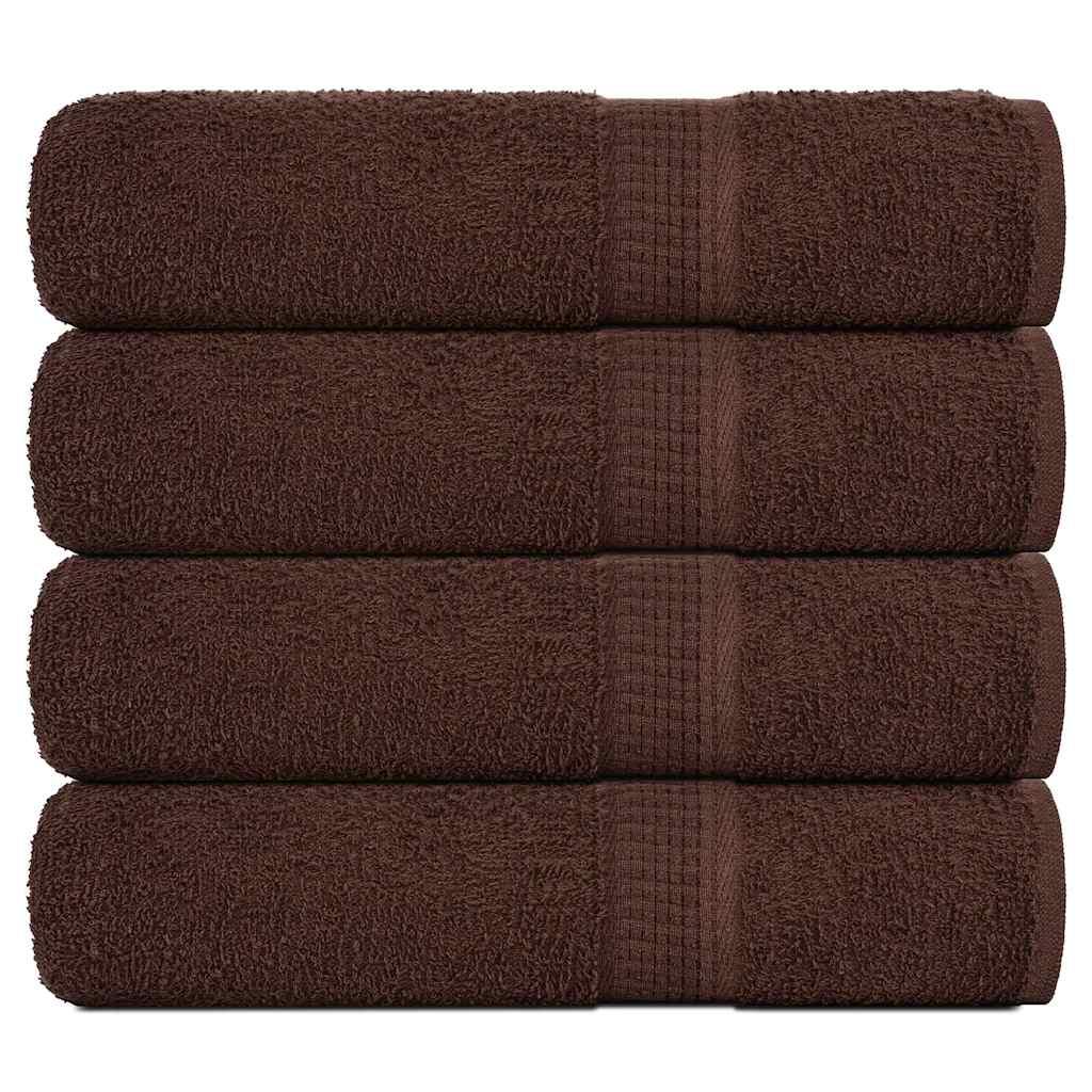 Håndklæder 4 stk. 50x100 cm 360 g/m2 100 % bomuld brun