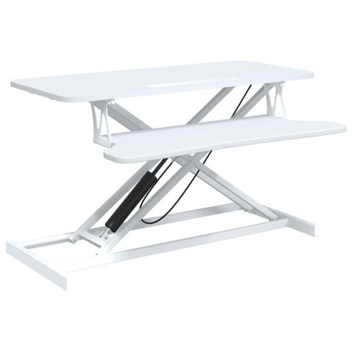 Justerbart skrivebord 90x40x(13-50) cm stål konstrueret træ
