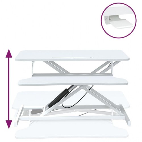 Justerbart skrivebord 90x40x(13-50) cm stål konstrueret træ