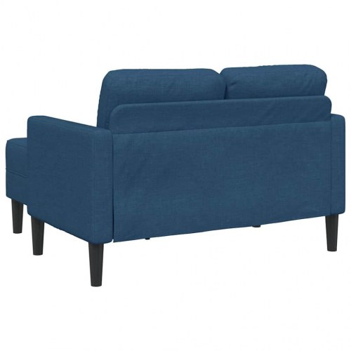 2-personers sofa med chaiselong L-formet 125 cm stof blå