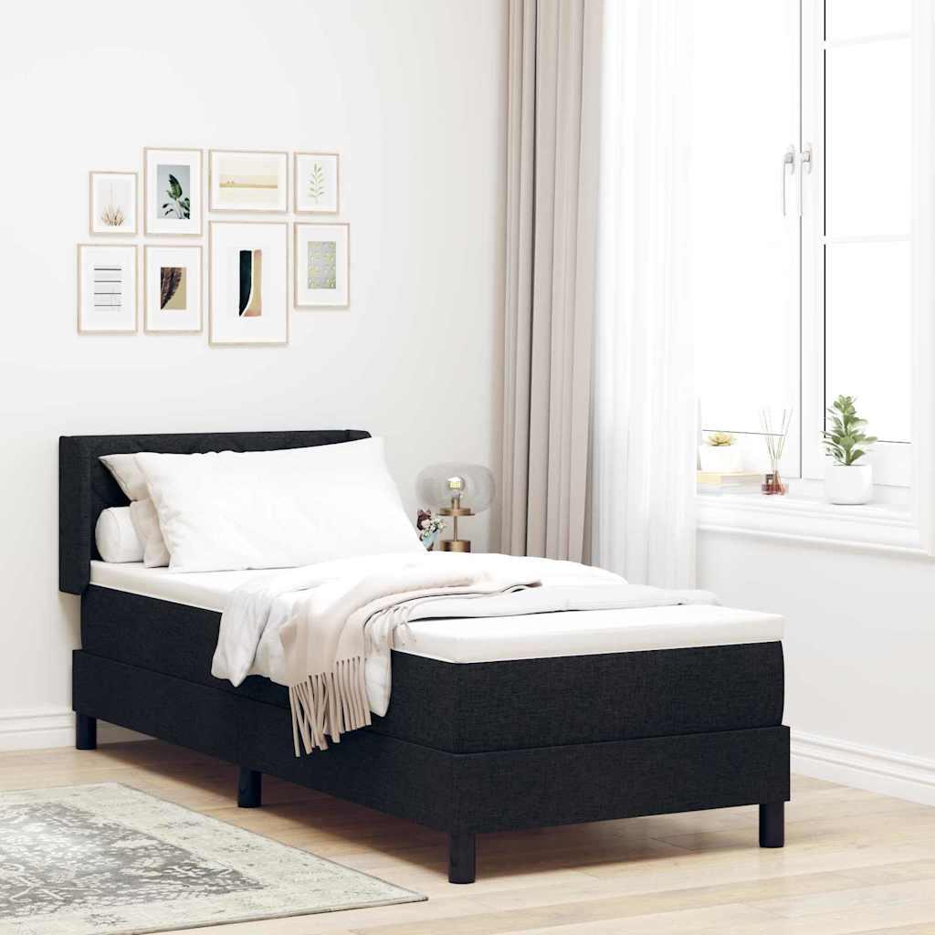 Kontinentalseng med madras Sort 200 x 80 cm Polyester