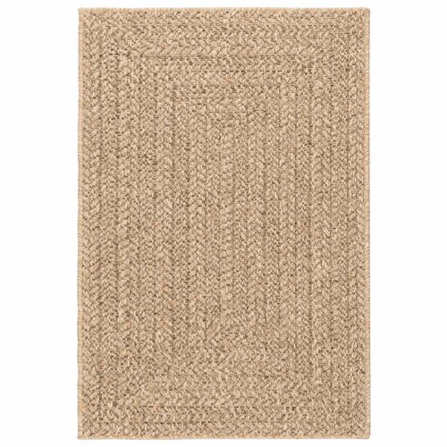 Gulvtæppe ZIZUR - beige 120×120 cm i jute-look til inde og ude
