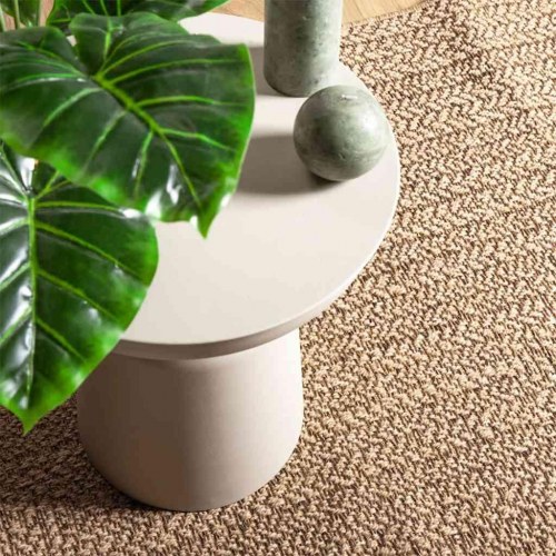 Gulvtæppe ZIZUR - beige 120×120 cm i jute-look til inde og ude
