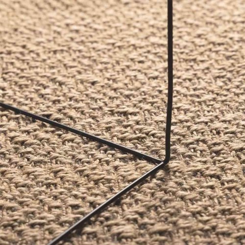 Gulvtæppe ZIZUR - beige 120×120 cm i jute-look til inde og ude