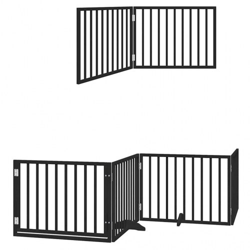 Hundelåge med dør 12 paneler 960 cm - sort