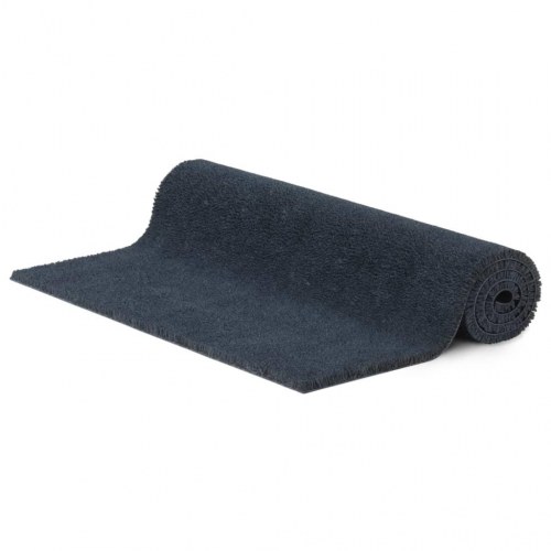 Dørmåtte 90 × 150 cm i tuftet coir - mørkegrå, skridsikker PVC-bagside