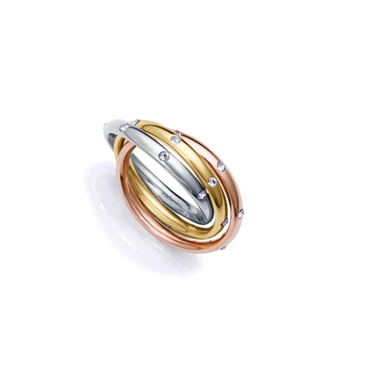 Ring til kvinder - gylden, str. 12 - sterling sølv 925