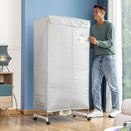 Tørreskab med varm luft - bærbar, grå 1200 W, 2 højder (OUTLET D) (OUTLET D)