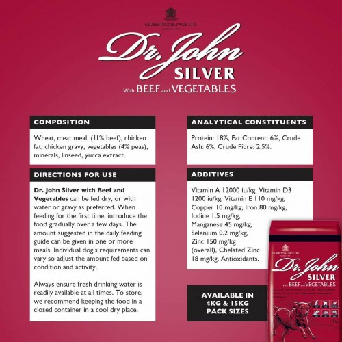 Dr. John Silver hundefoder med oksekød - 15 kg