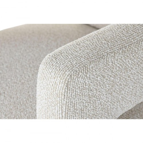 Lænestol - hvid polyester, træ, 67 × 61,5 × 67,5 cm