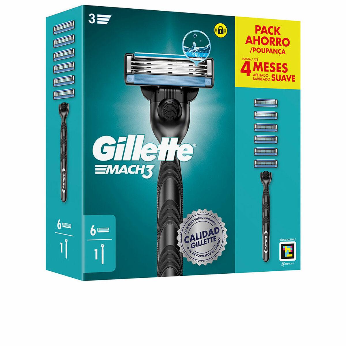 Barberskraber Gillette Mach3 - manuel med 6 klinger
