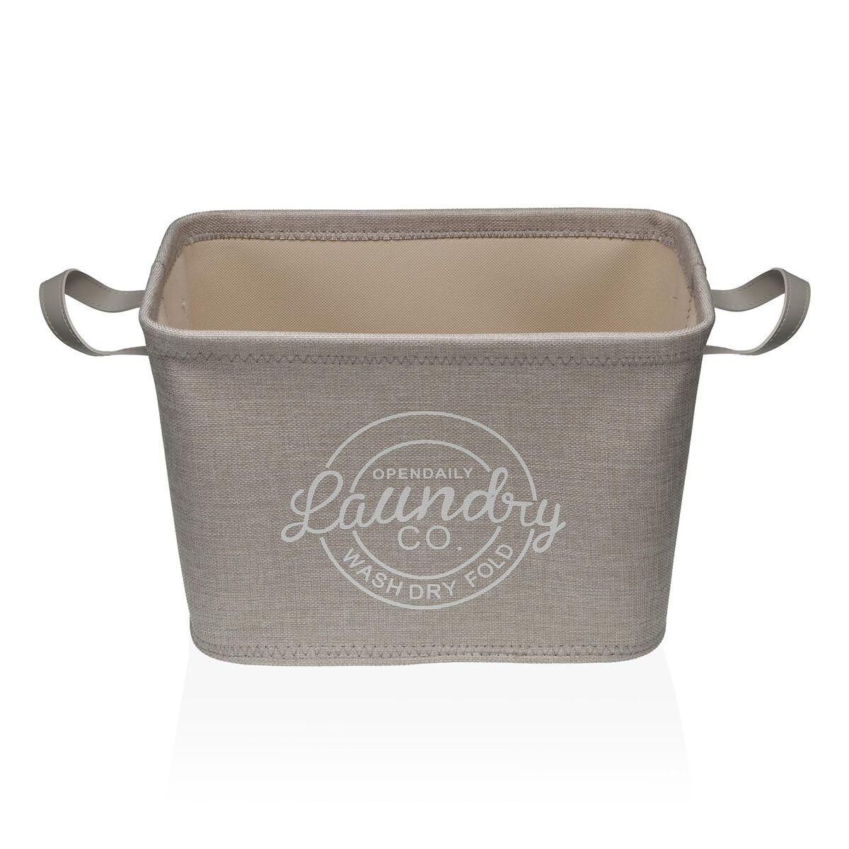 Vasketøjskurv grå Versa - polyester/PVC/metal/EVA, 38 × 25 × 26 cm