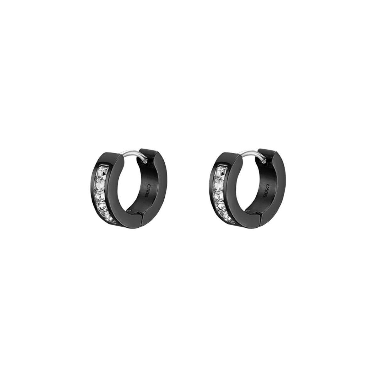 Lotus LS2437-4/3 - dame creoler med sten, sort