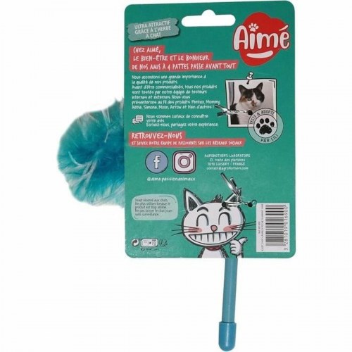 Aimé kattelegetøj - blå drillepind i plastik