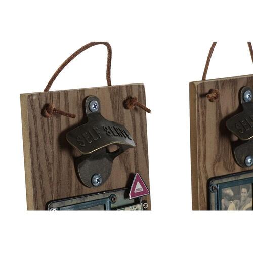 Oplukker Væg Træ Metal (2 stk) (12 x 9 x 25 cm)