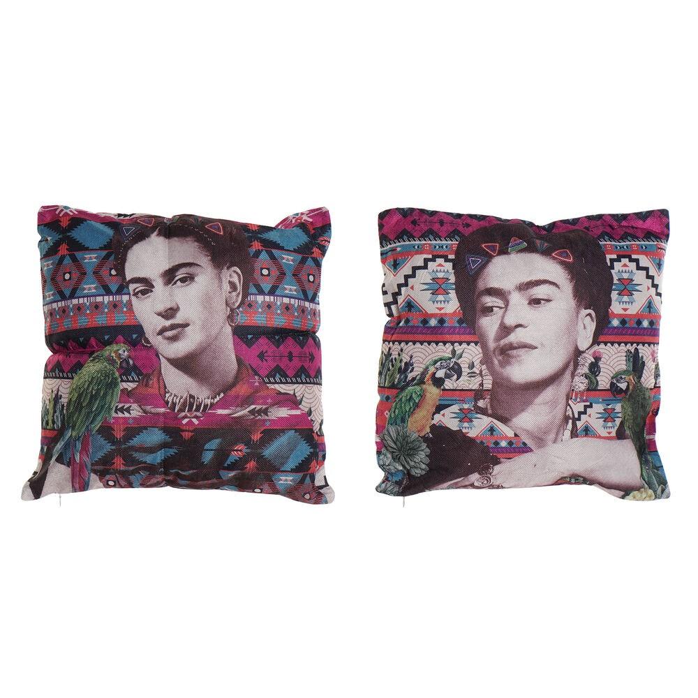 Pude Frida Kahlo Multifarvet Polyester (2 stk) (45 x 10 x 45 cm)