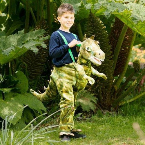 Kostume til børn - Grøn Dinosaur, 4-6 år