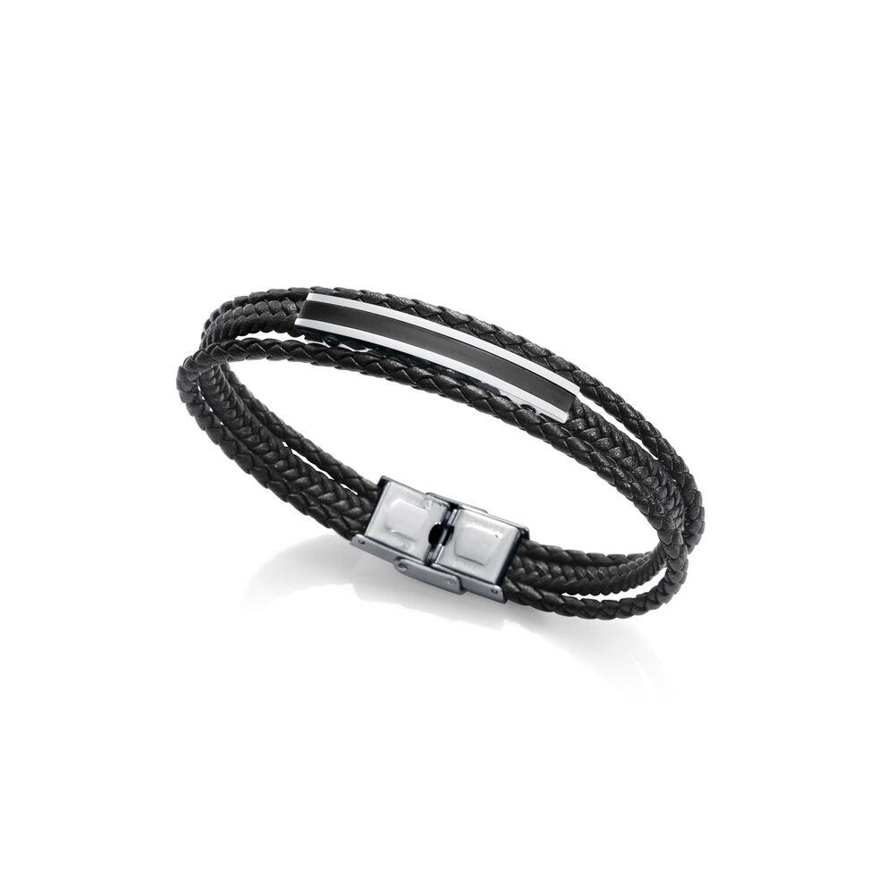 Armbånd til mænd 15080P01010 - flettet sort design
