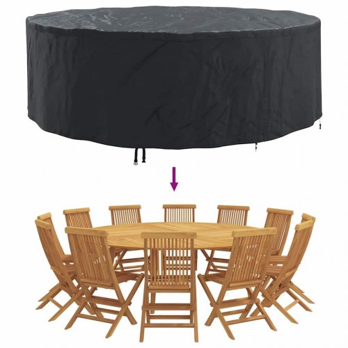 Rundt møbelovertræk - sort 279 × 279 × 85 cm i 210D oxford