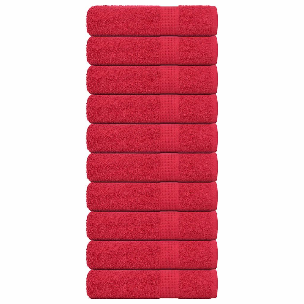 Håndklæder 10 stk. 70x140 cm 360 g/m2 100 % bomuld rød