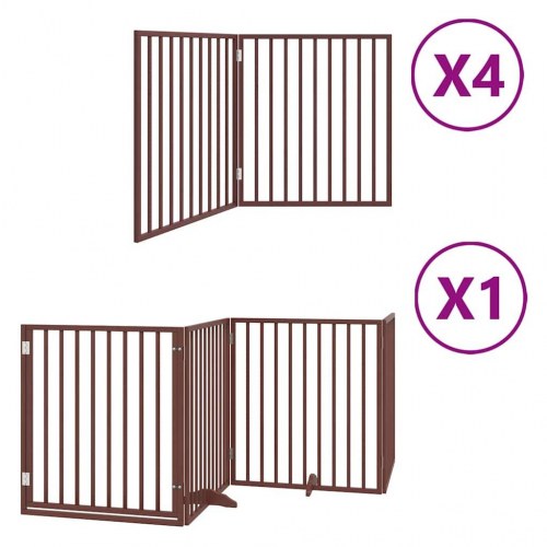 Hundelåge med dør 12 paneler 960 cm - brun